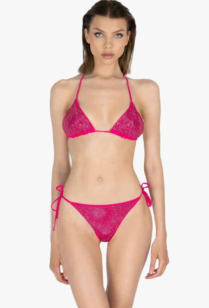 Fuchsia rhinestone bikini